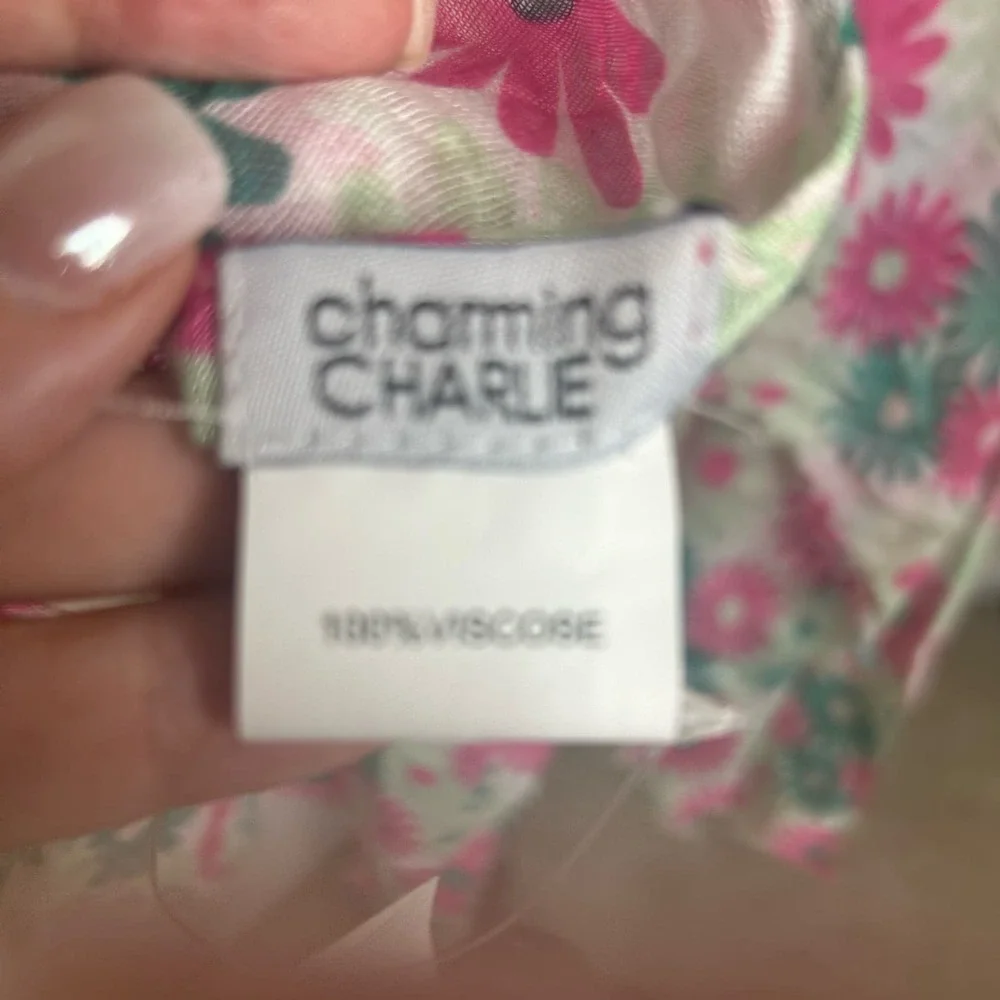 Charming Charlie Pink Flower Summer Scarf One Size